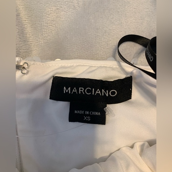 Marciano by guess One-Shoulder White Sequin wrap Dress xs bridal party formal - Picture 7 of 7